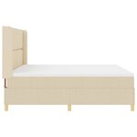 vidaXL Lit à ressorts avec matelas Crème 180 x 200 cm tissu