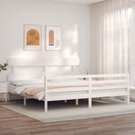 vidaXL Cadre de lit sans matelas blanc 200x200 cm bois massif