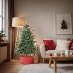 vidaXL Jupe de sapin de Noël rouge Ø56x23 cm plastique