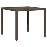 vidaXL Ensemble à manger de jardin et coussins 5Pièces marron rotin verre