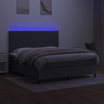 vidaXL Sommier à lattes de lit et matelas et LED Gris foncé 160x200 cm
