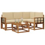 vidaXL Ensemble de canapés d'extérieur 5 pc Naturel et Beige