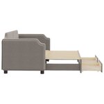 vidaXL Lit de jour avec gigogne et tiroirs sans matelas taupe 80x200cm