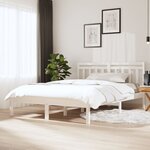 vidaXL Cadre de lit sans matelas blanc bois massif