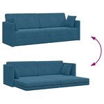 vidaXL Canapé-lit au sol Bleu 213 x 76 x 77 cm Velours