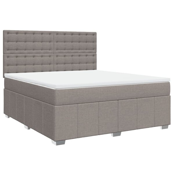 vidaXL Sommier à lattes de lit avec matelas Taupe 180x200 cm Tissu
