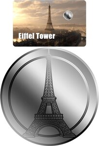 Pièce de monnaie en Palladium 12 Dollars g 0.031 (1/1000 oz) Millésime 2026 World Famous Landmarks EIFFEL TOWER (PRÉCOMMANDE)