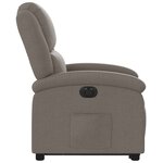 vidaXL Fauteuil inclinable électrique taupe tissu