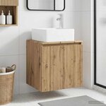 vidaXL Vanité de lavabo mural Chêne artisanal 49 5 x 41 x 63 cm