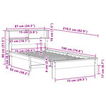 vidaXL Lit bibliothèque sans matelas 75x190 cm bois de pin massif