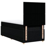 vidaXL Sommier à lattes de lit avec matelas Noir 90x200 cm Tissu