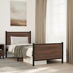 vidaXL Cadre de lit en métal sans matelas chêne marron 90x190 cm