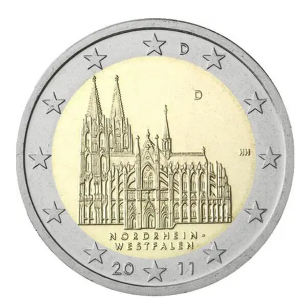 2 euros commémoratives Allemagne 2011 Rhénanie du Nord  Westphalie - les 5 ateliers.