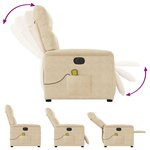 vidaXL Fauteuil inclinable de massage électrique crème