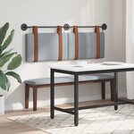 vidaXL Tête de lit suspendue Avec lumière LED Gris clair PU antique