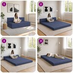 vidaXL Canapé-lit pliable Bleu 152 x 86 5 x 60 cm Tissu