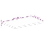 vidaXL Dessus de table 50x20x2 5 cm rectangulaire bois massif manguier