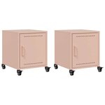 vidaXL Tables de chevet 2 Pièces rose 36x39x43 5 cm acier