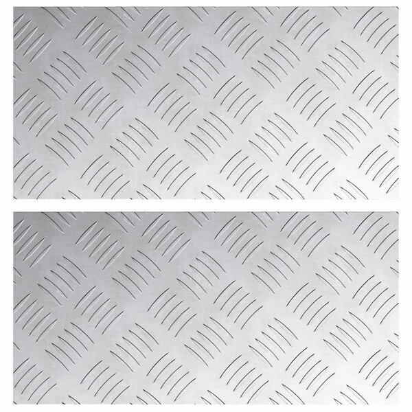vidaXL Plaques à damier 2 Pièces Argent 40 x 20 cm Aluminium
