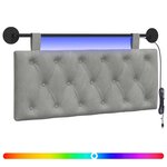 vidaXL Tête de lit suspendue Gris clair Velours