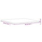 vidaXL Dessus de table 90x90x2 5 cm carré bois massif de hêtre