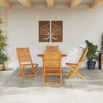 Ensemble de salle à manger de jardin 5 pièces en bois massif d'acacia vidaXL