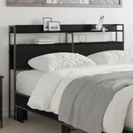 vidaXL Tête de lit de rangement Chêne noir 140 cm Bois d'ingénierie