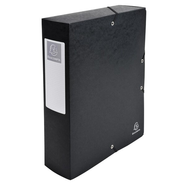 Boite De Classement Exabox Dos 80mm Carte Lustrée - A4 - Noir - Exacompta
