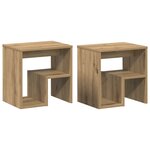 vidaXL Tables de chevet 2 Pièces chêne artisanal bois d'ingénierie