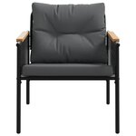 vidaXL Ensemble de meubles de balcon avec coussins 5 Pièces noir acier