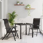 vidaXL Ensemble de Restauration de Jardin de 3 Pièces Noir Poly Rattan