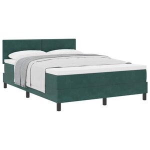 vidaXL Lit à ressorts avec tête de lit Vert foncé 140 x 190 cm Velours