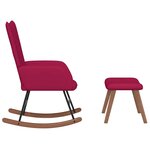 vidaXL Chaise à bascule avec repose-pied Rouge bordeaux Velours