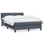 vidaXL Sommier à lattes de lit et matelas gris foncé 140x210cm velours