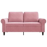 vidaXL Canapé à 2 places Rose 120 cm Velours