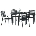 vidaXL Chaises d'extérieur lot de 4 design maillé acier anthracite