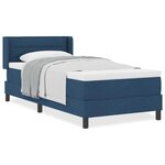 vidaXL Lit Box Spring avec matelas bleu  90 x 200 cm  en tissu.
