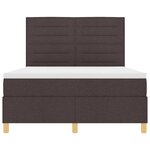 vidaXL Lit à ressorts avec matelas Marron foncé 140 x 200 cm tissu