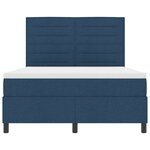 vidaXL Lit à ressorts avec matelas Bleu 140 x 200 cm tissu