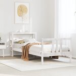 vidaXL Cadre de lit avec tête de lit blanc 90x200cm bois de pin massif