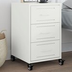 vidaXL Table de chevet blanc 36x39x59 cm acier
