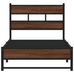 vidaXL Cadre de lit en métal sans matelas chêne marron 75x190 cm