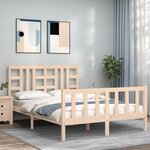 vidaXL Cadre de lit sans matelas bois de pin massif