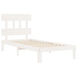 vidaXL Cadre de lit avec tête de lit blanc 90x200 cm bois massif