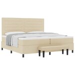 vidaXL Lit à ressorts avec matelas Crème 200 x 200 cm tissu