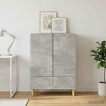 vidaXL Buffet Gris béton 66 x 34 5 x 95 cm Bois d'ingénierie