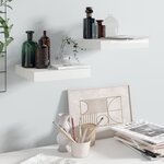vidaXL Étagère murale flottante 2 Pièces Blanc brillant 23x23 5x3 8cm MDF