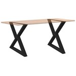 vidaXL Pieds de table à manger 2 pièces Noir 90 x (72-73 3) cm Acier