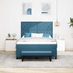 vidaXL Lit à ressorts avec matelas Bleu foncé 160 x 200 cm Velours