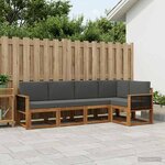vidaXL Ensemble de canapés d'extérieur 5 pc Naturel et Anthracite